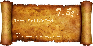 Tarr Szilárd névjegykártya