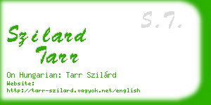 szilard tarr business card