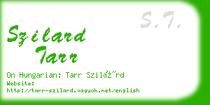 szilard tarr business card